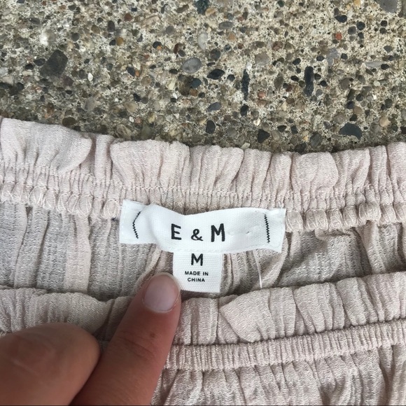 NWOT E & M Smocked Crop Top - Picture 2 of 5